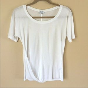 Splendid Women's Ribbed T-Shirt White Size Small Scoop Neck